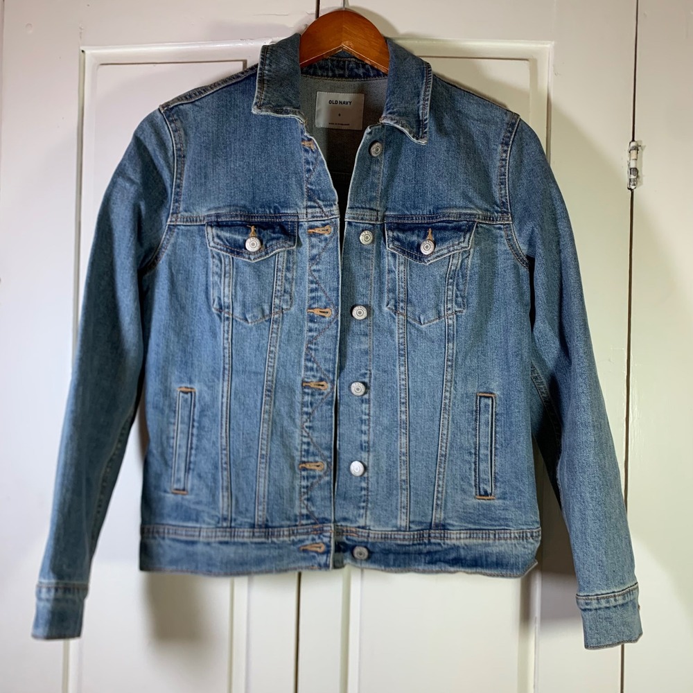 Old Navy Womens Classic Denim Jacket Medium Authentic Wash Blue S Amerians
